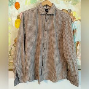 Boss Men's  Geometric flannel  Shirt size L
